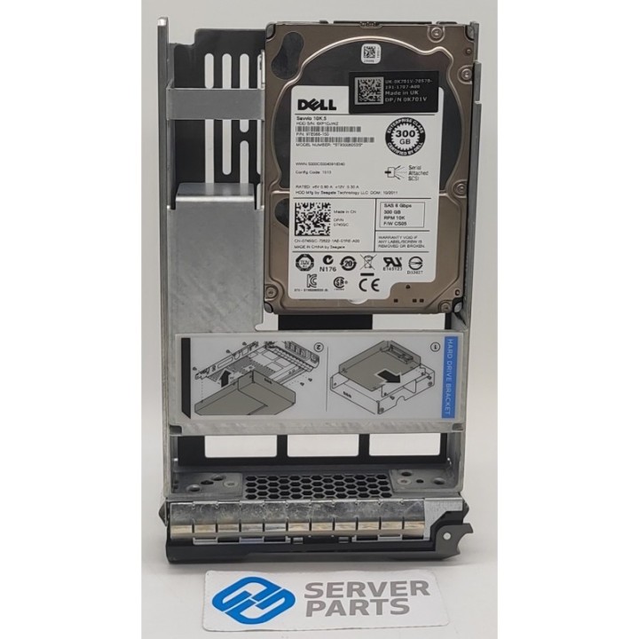 Dell 300GB 10K SAS 2.5" i 3.5" 745GC