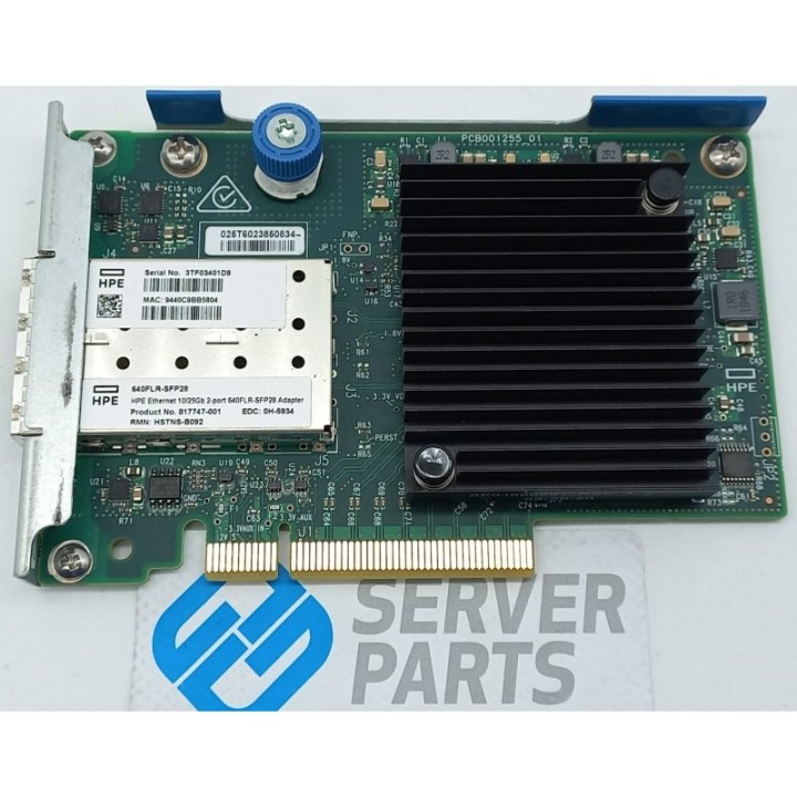HP 640FLR-SFP28 Dualport 10/25GbE LOM NIC 840139-001 utan SFP