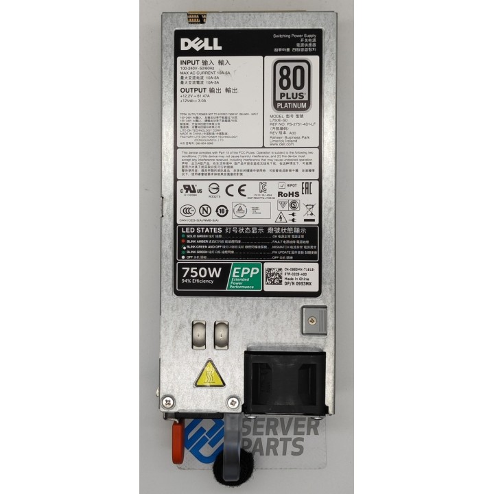 Dell Hot-plug PSU 750W 5RHVV till PowerEdge R730 R730xd