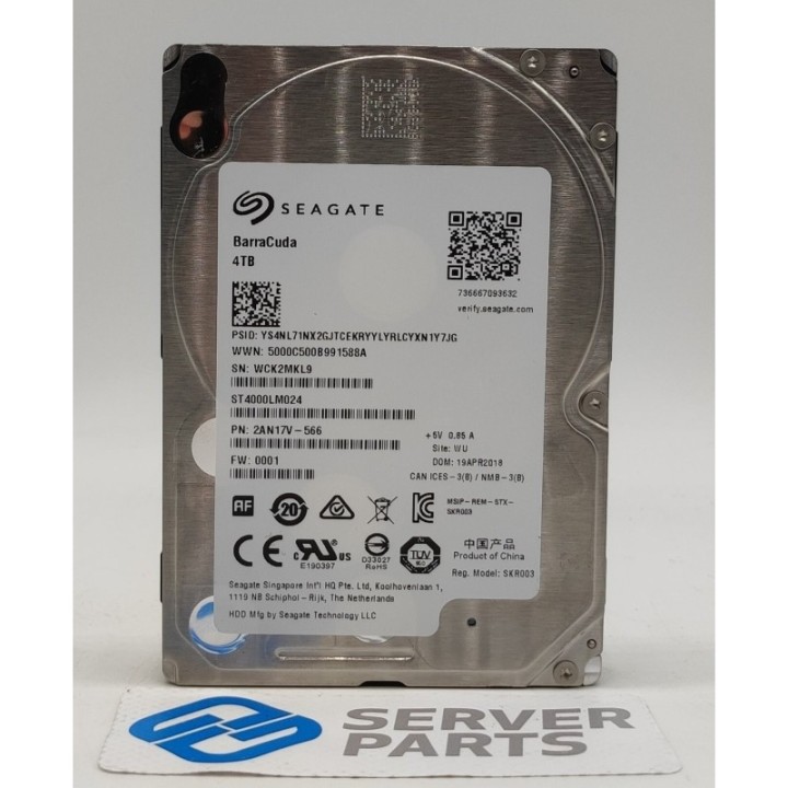 Seagate BarraCuda 4TB 5.4K SATA 6G 2.5" ST4000LM024