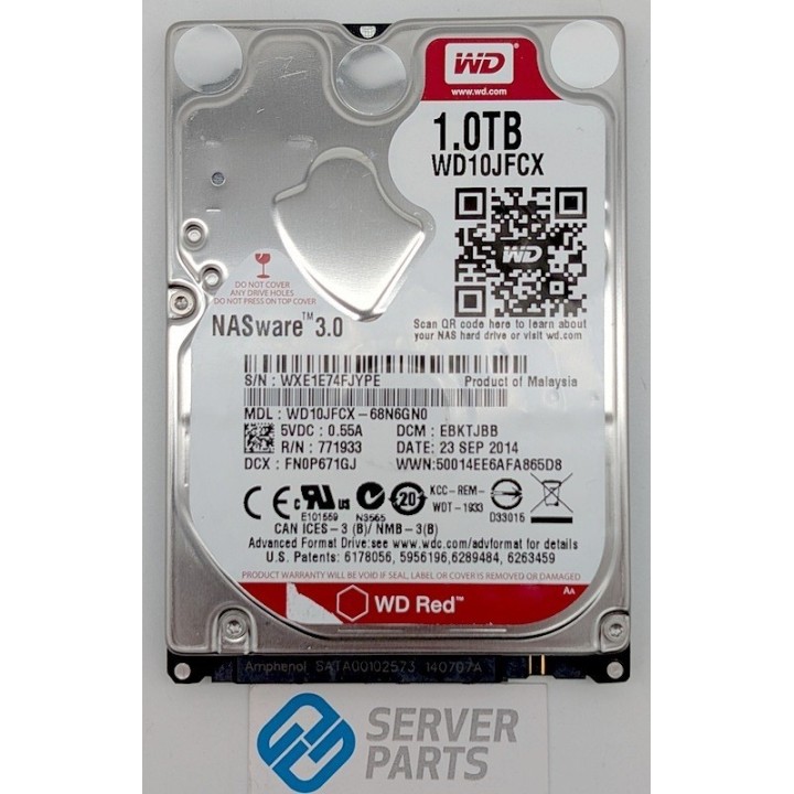 WD Red 1TB 5.4K SATA 6G 2.5" WD10JFCX
