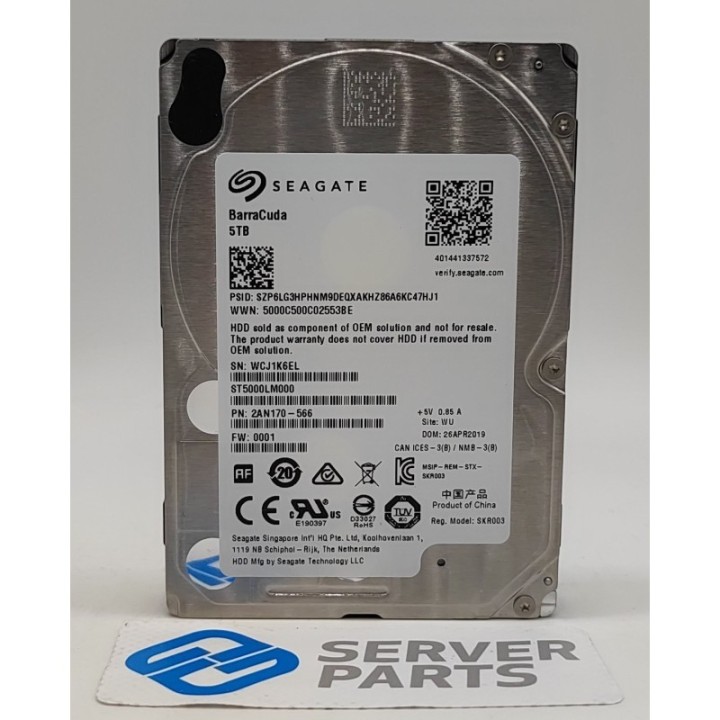 Seagate BarraCuda 5TB 5.4K SATA 6G 2.5" ST5000LM000