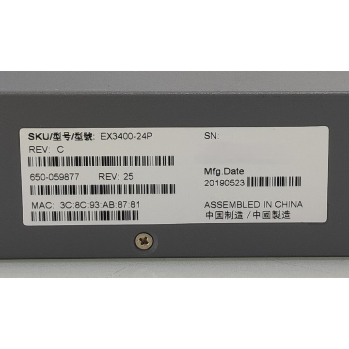 Juniper Networks EX3400-24P 24-port GbE PoE+ Switch 1xPSU 650-059877