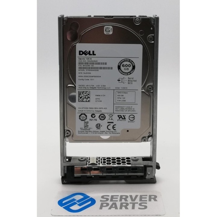 Dell 600GB 10K SAS 6G SFF T/R 7YX58