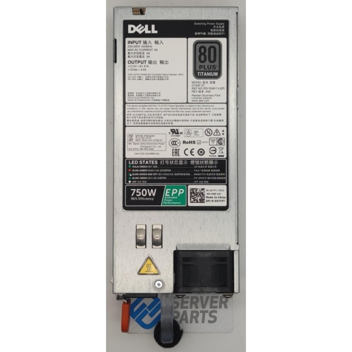 Dell Hot-plug PSU 750W Titanium KNHJV till PowerEdge R630 R730