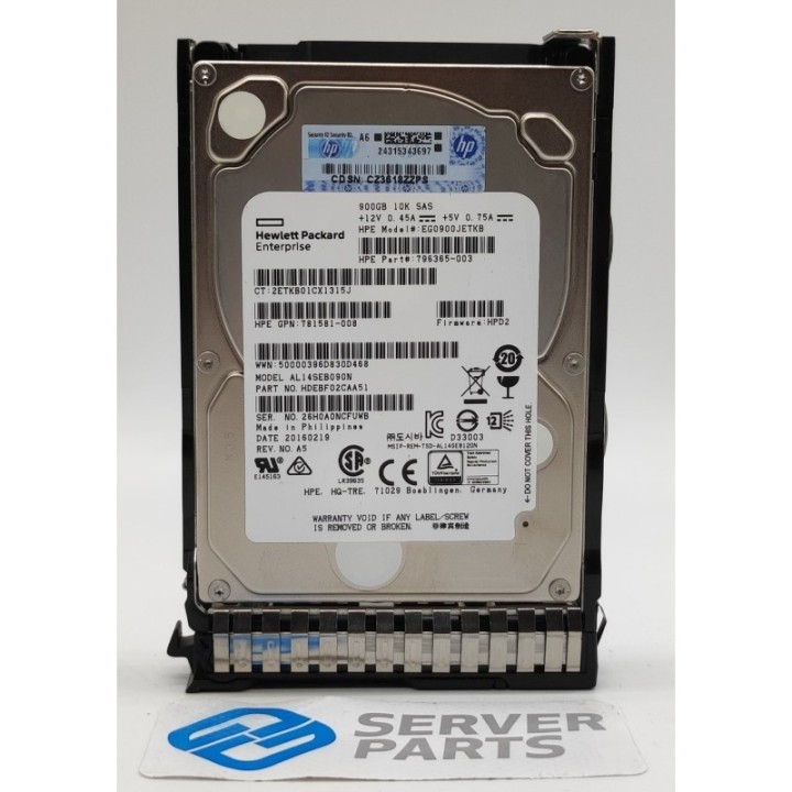 HP 900GB 10K SAS 12G SFF Gen9 785411-001