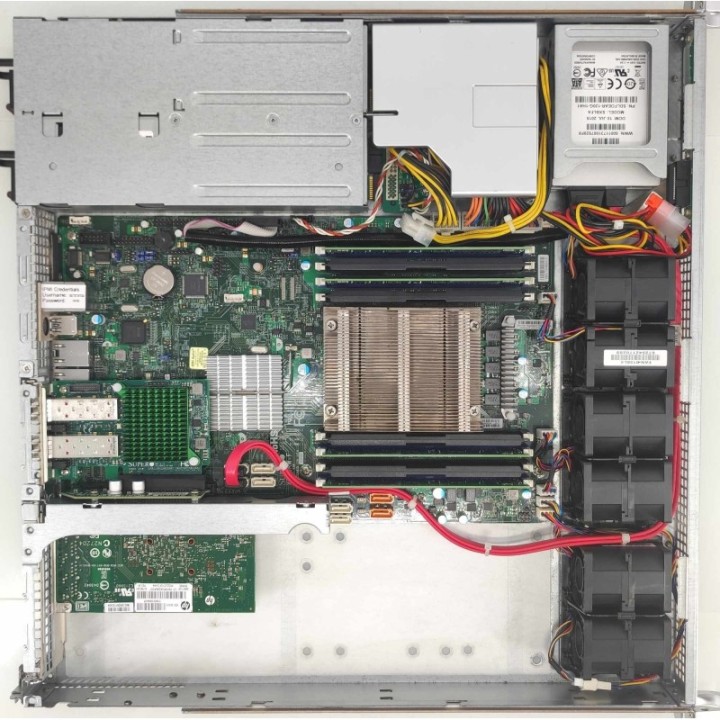 Supermicro 1U SC514 E5-2618Lv4 16GB 2x120GB SSD 2xSFP+ Rails med OPNSense