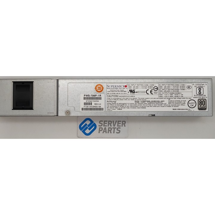 Supermicro 1U Hot-plug PSU 750W PWS-706P-1R