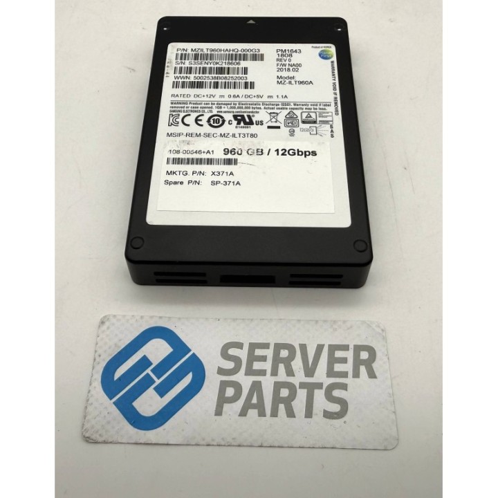 Samsung PM1643 1808  960GB SAS 12G SSD MZILT960HAHQ-000G3