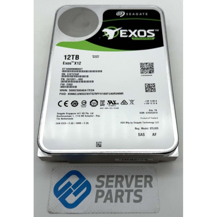 Seagate EXOS X12 12TB 7.2K SAS 12G 3.5" ST12000NM0027