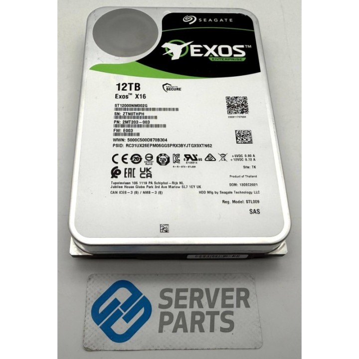 Seagate EXOS X16 12TB 7.2K SAS 12G 3.5" ST12000NM002G
