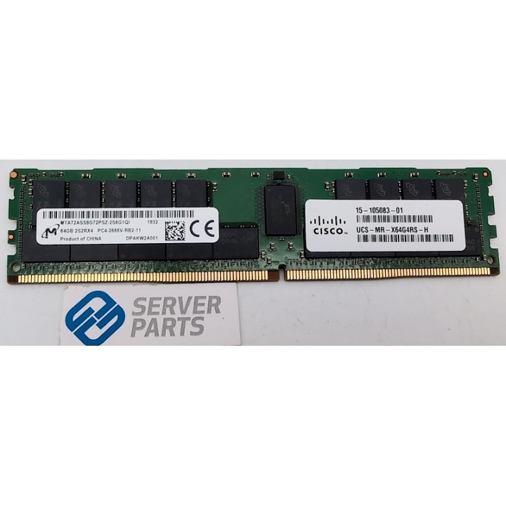 Micron 64GB DDR4 PC4-2666V ECC RDIMM 2S2Rx4 MTA72ASS8G72PSZ-2S6G1