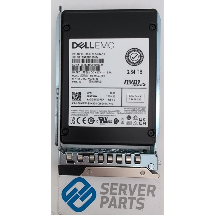 Dell 3.84TB SSD NVMe U.2 2.5" RI 7NXWW