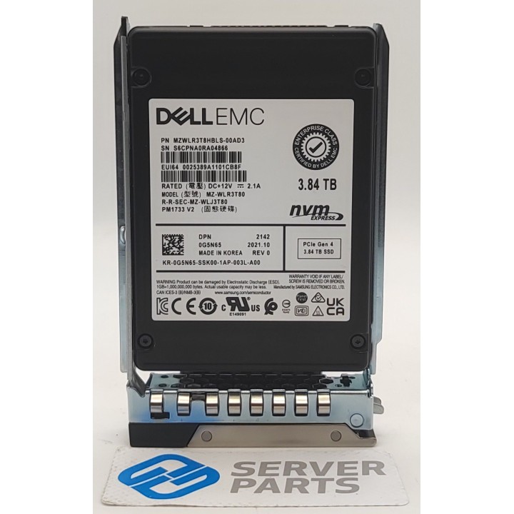 Dell 3.84TB SSD U.2 NVMe RI SFF G5N65