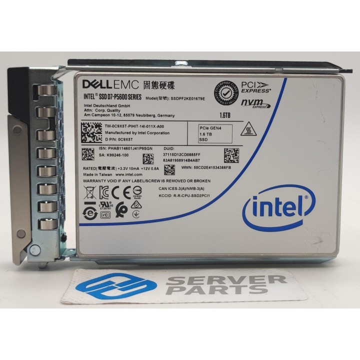 Dell 1.6TB SSD U.2 NVMe MU SFF C9X5T
