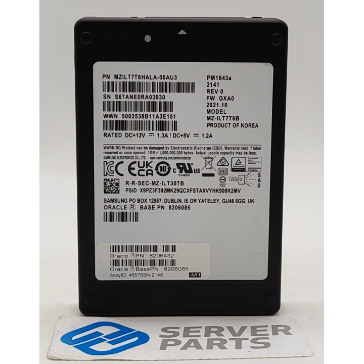 Samsung PM1643a 7.68TB SSD SAS 12G 2.5" MZ-ILT7T6B