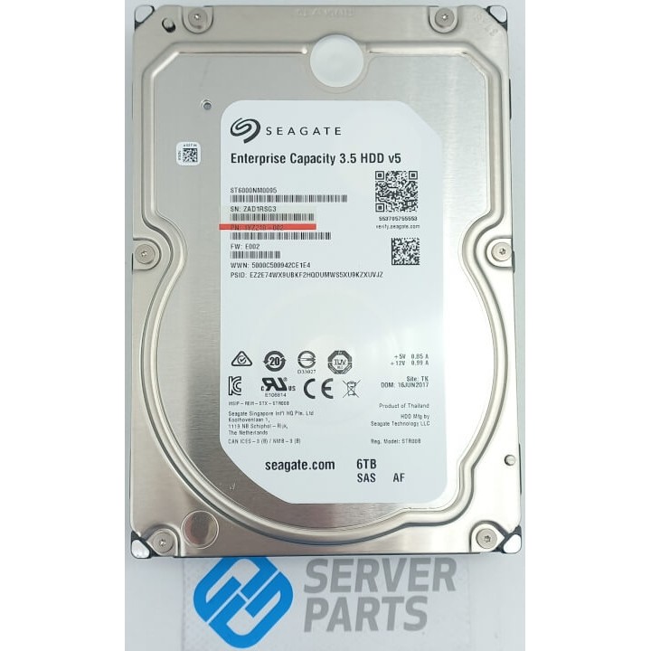 Seagate 6TB 7.2K SAS 12G 3.5" Exos 7E8 ST6000NM0095
