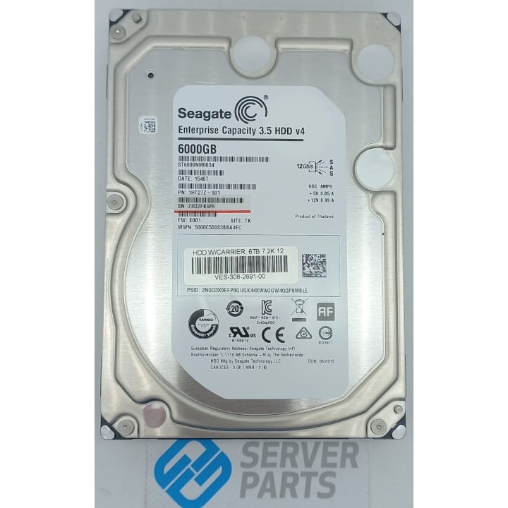 Seagate 6TB 7.2K SAS 12G 3.5" ST6000NM0034