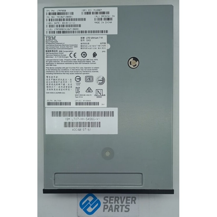 IBM LTO7 Ultrium LTO 7 Tape Drive SAS 6G 5.25" LTO7-HH-SAS6G-V1