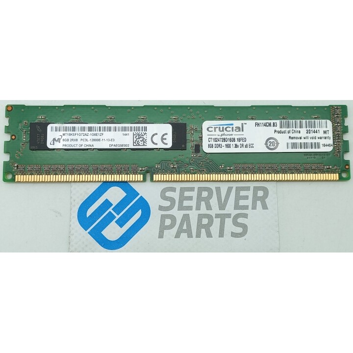 Micron 8GB DDR3 PC3L-12800E ECC UDIMM MT18KSF1G72AZ-1G6E1