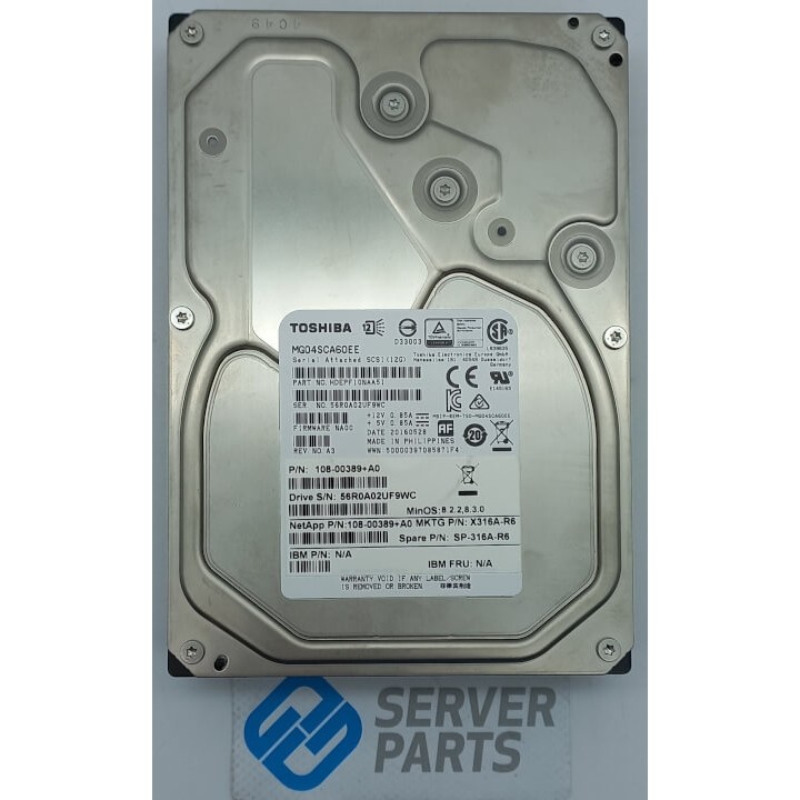 Toshiba MG04 6TB 7.2K SAS 12G 3.5" MG04SCA60EE