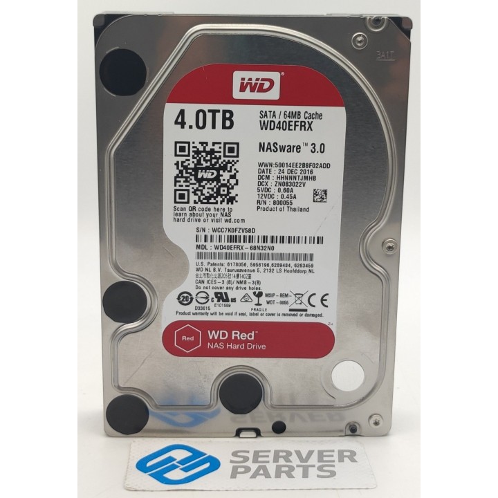 WD Red 4TB 5.4K SATA 6G 3.5" WD40EFRX