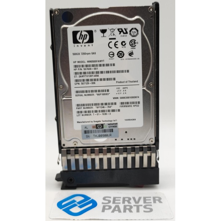 HP 500GB 7.2K SAS 6G DP MDL SFF 508009-001