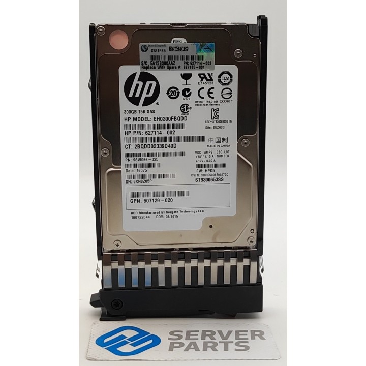 HP 300GB 15K SAS 6G DP SFF Gen7 627195-001
