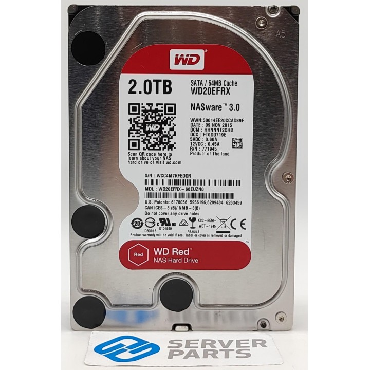 WD Red 2TB 5.4K SATA 6G 3.5" WD20EFRX