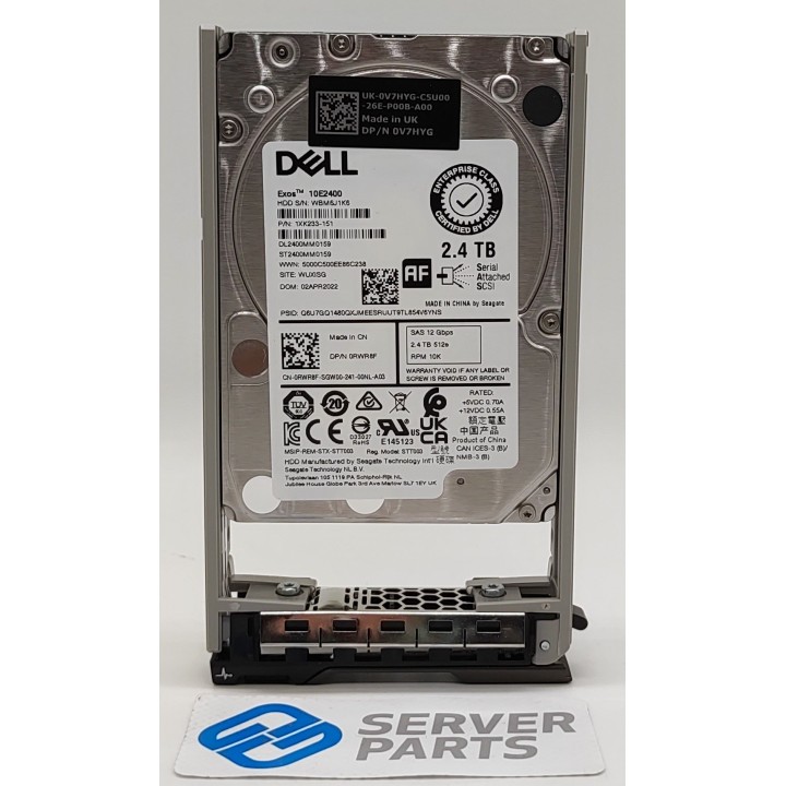 Dell 2.4TB 10K SAS 12G 512e SFF Gen13 RWR8F