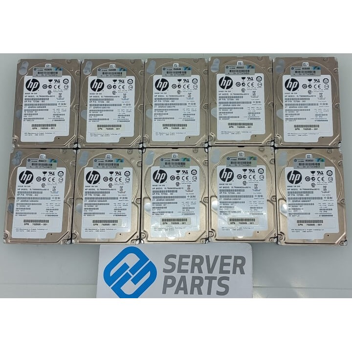 10-Pack HP 900GB 10K SAS 6G 2.5" 727290-002 utan vagga