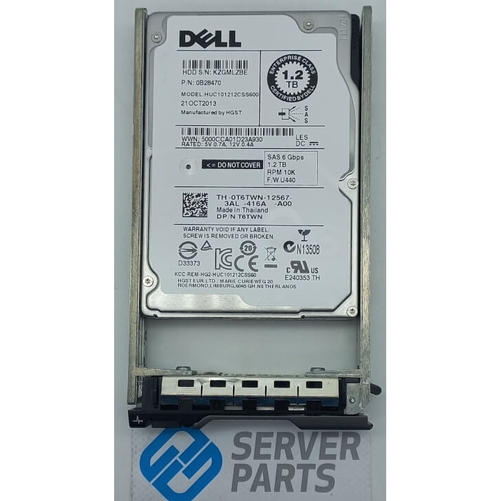 Dell 1.2TB 10K SAS 6G SFF T6TWN