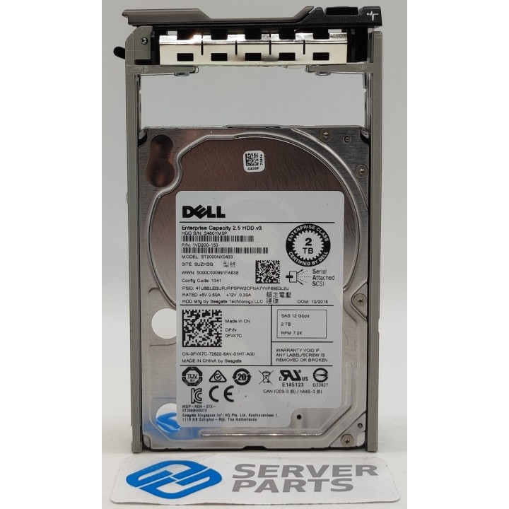 Dell 2TB 7.2K SAS 12G Gen13 SFF FVX7C
