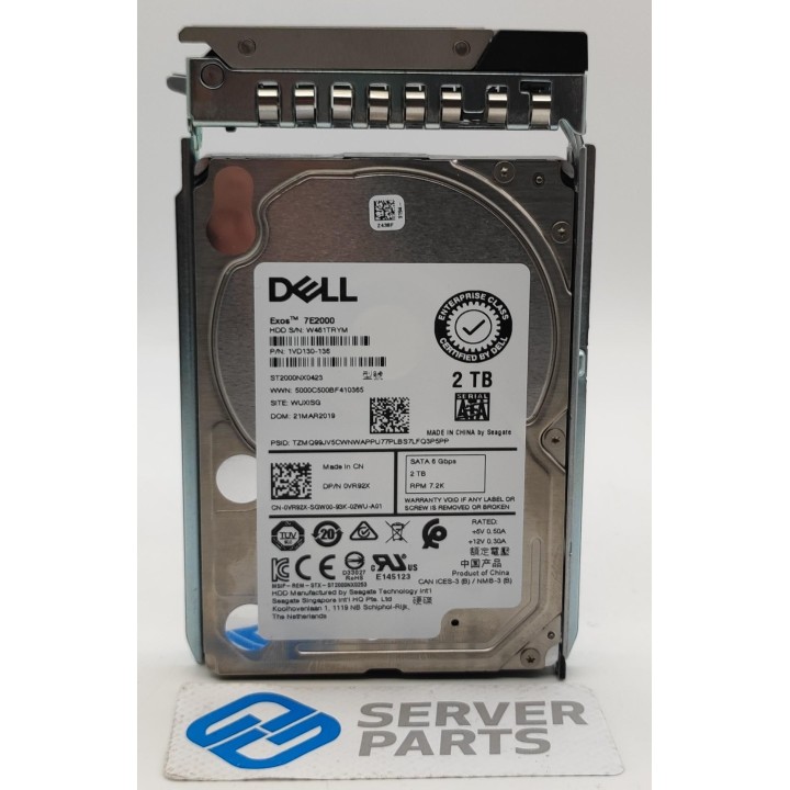 Dell 2TB 7.2K SATA 6G SFF Gen14 VR92X