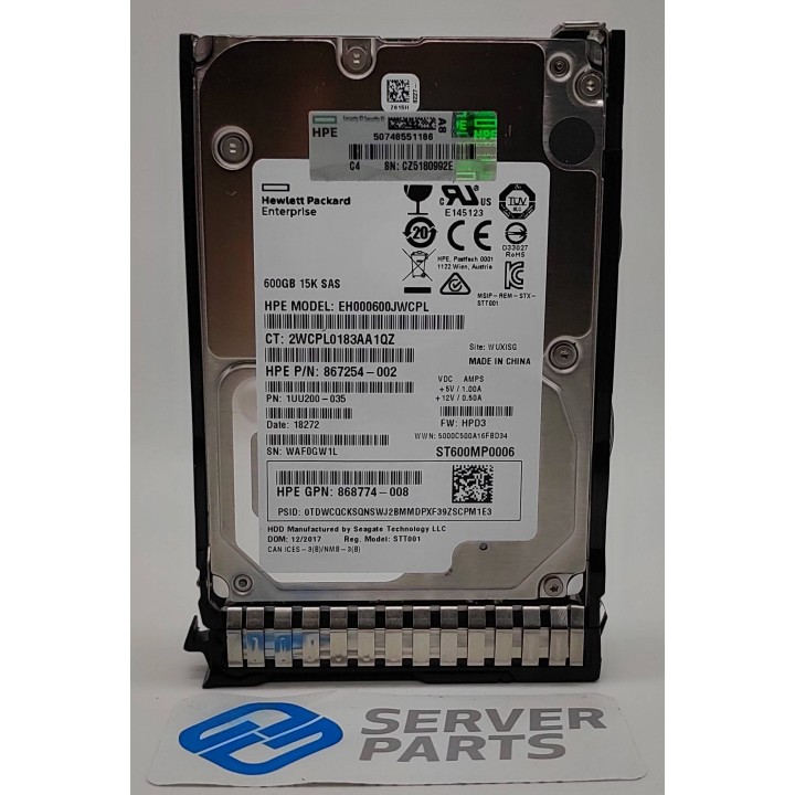 HP 600GB 15K 12G SAS SFF Gen9 870794-001