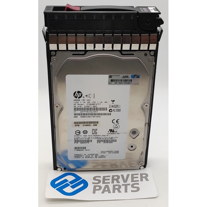 HP 600GB 15K SAS 6G DP LFF Gen7 517354-001