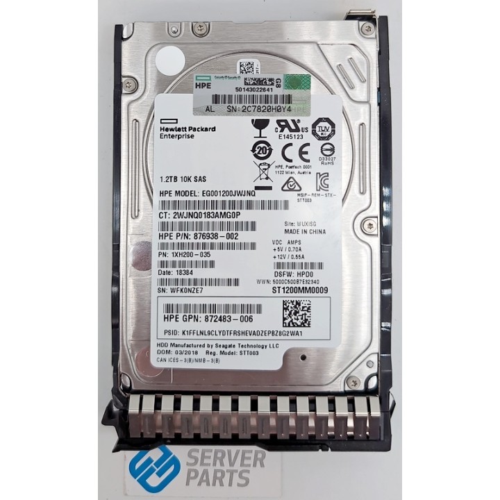 HP 1.2TB 10K SAS 12G SFF Gen8 872737-001