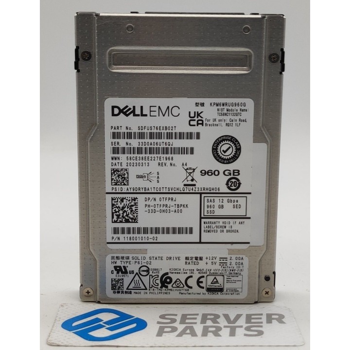 Dell 960GB SSD SAS 12G 2.5" TFPRJ utan vagga