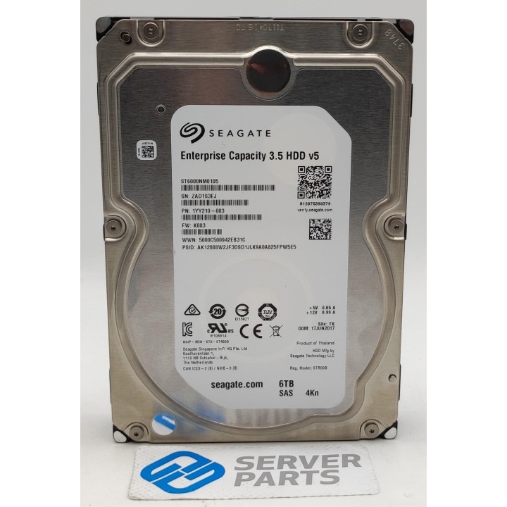 Seagate Enterprise Capacity 6TB 7.2K SAS 12G 3.5" ST6000NM0105