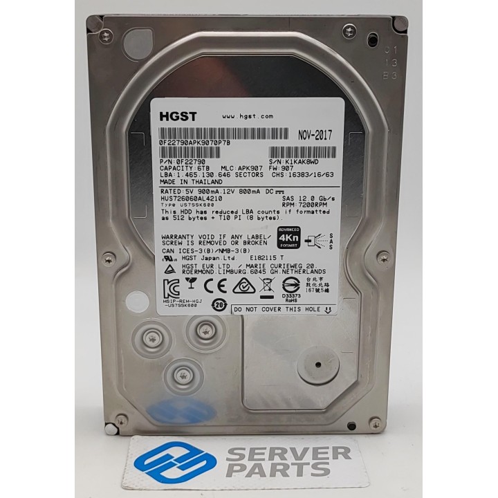 HGST 6TB 7.2K SAS 12G 3.5" HUS726060AL4210