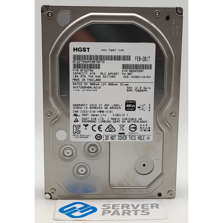 HGST 6TB 7.2K SAS 12G 3.5" HUS726040AL4210