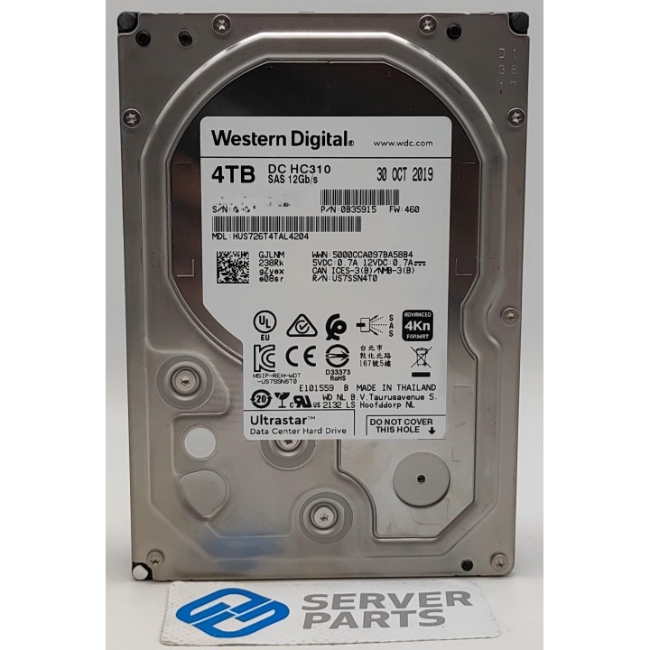 WD DC HC310 4TB 7.2K SAS 12G 3.5" HUS726T4TAL4204