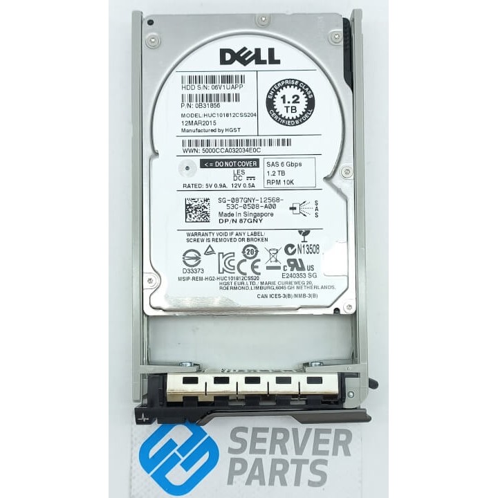 Dell 1.2TB 10K SAS 6G SFF 87GNY