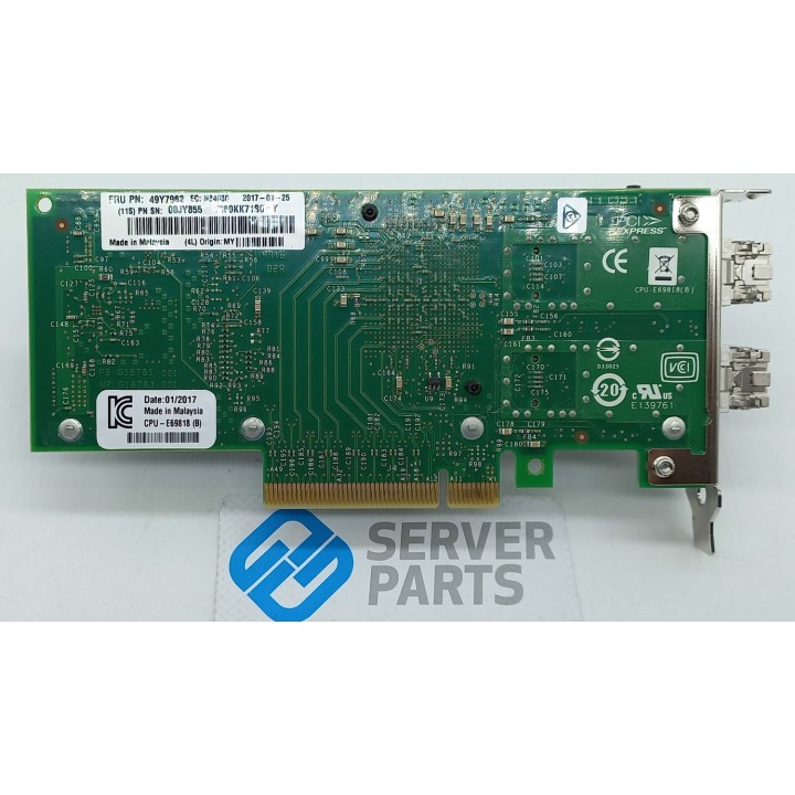 Lenovo Intel X520 10GbE Dualport PCIe LP 49Y7962