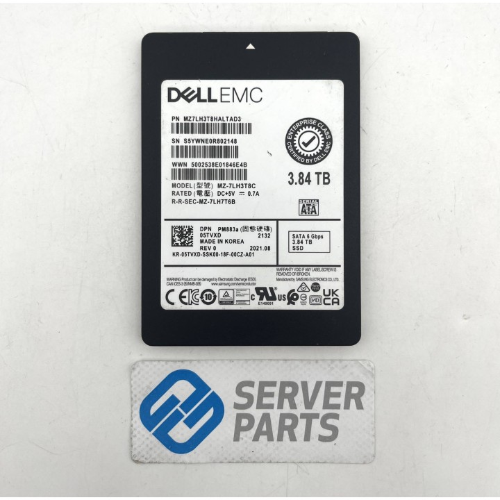 Dell 3.84TB SSD SATA 6G 2.5" 5TVXD Utan Vagga