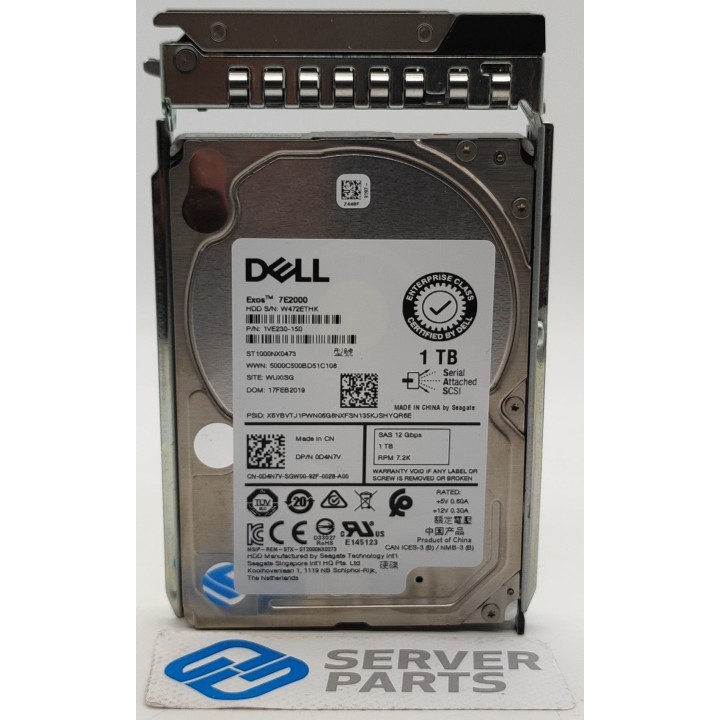 Dell 1TB 7.2K SAS 12G SFF Gen14 D4N7V