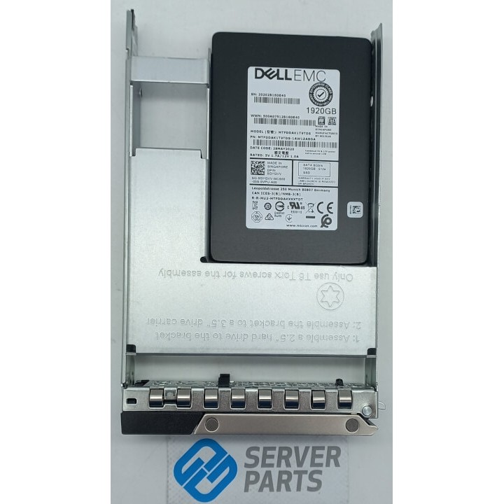 Dell 1.92TB SSD SATA 6G 2.5" i 3.5" LFF Gen14 GYGVV