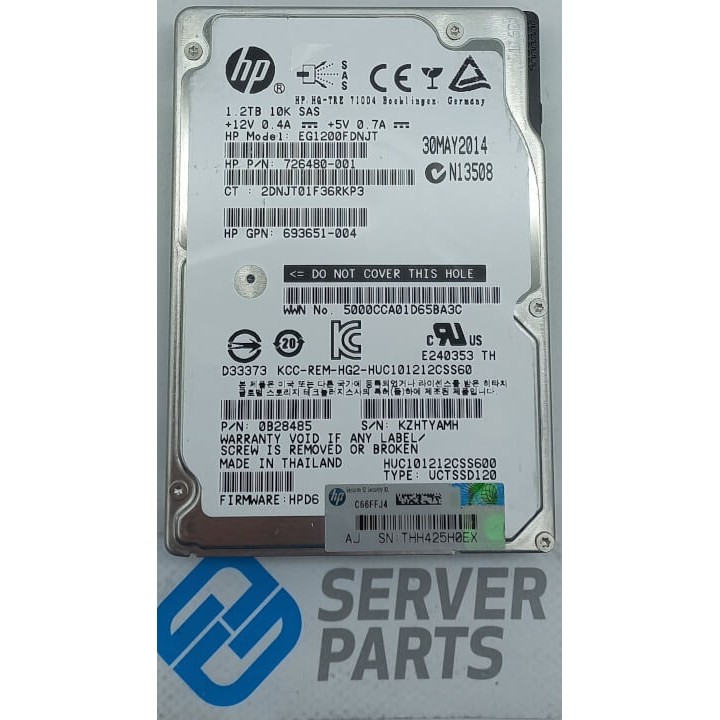 HGST 1.2TB 10K SAS 6G 2.5" HUC101212CSS600