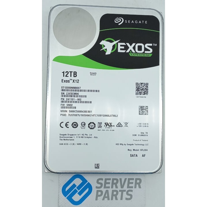 Seagate Exos X12 12TB 7.2K SATA 6G 3.5" ST12000NM0007