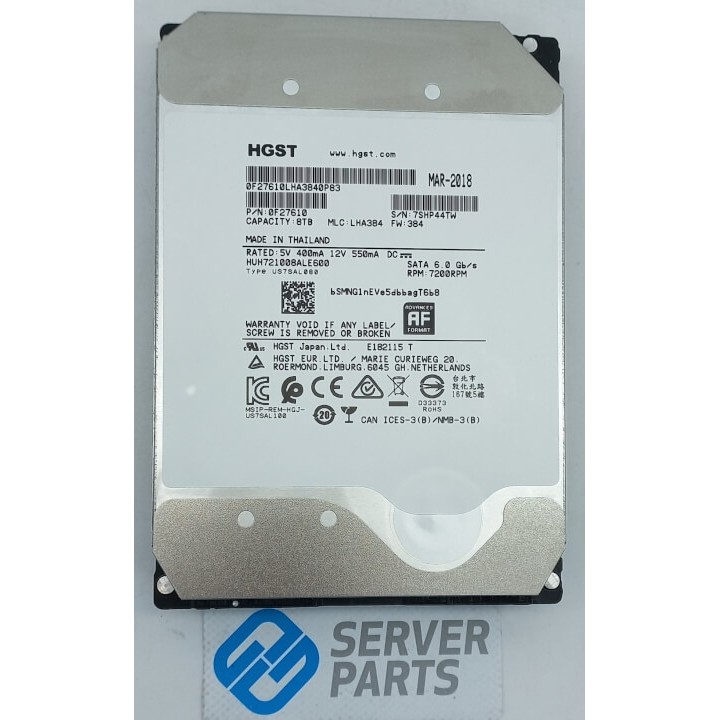 HGST Ultrastar DC HC510 8TB 7.2K SATA 6G 3.5" HUH721008ALE600